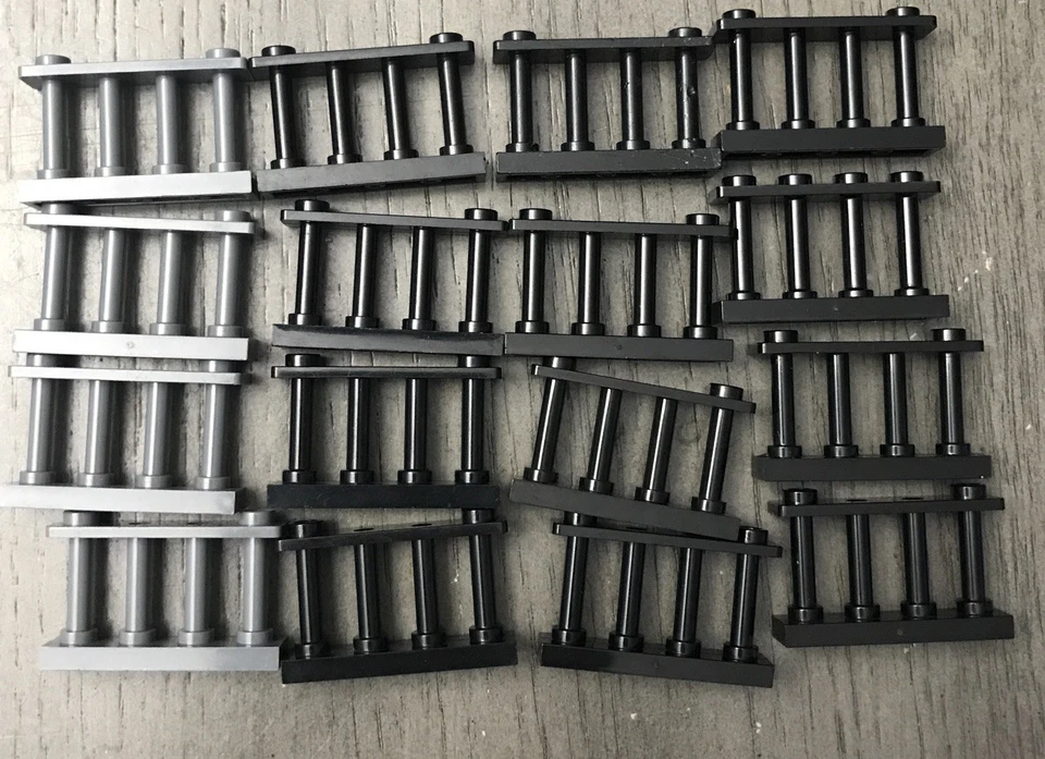 Lote De 16 Piezas De Valla Lego 4 Husillos Negro Y Gris Foto 1 de 1