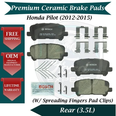 Kit de pastillas de freno traseras de cerámica Bosch OEM para Honda Pilot 2012-2015 garantía de por vida Foto 1 de 4