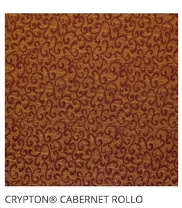CRYPTON® CABERNET ROLLO RED GOLD SCROLL STAIN REPELLENT FABRIC BTY 55"W - Picture 1 of 4