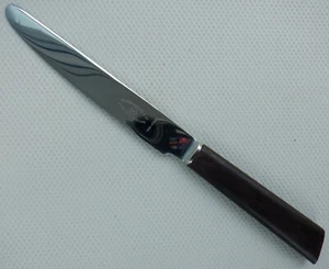 1 Vintage Dinner Knife George BUTLER Stainless Steel Wooden Handle Cutlery Retro - Picture 1 of 10