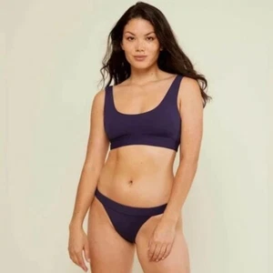 Andie Swim 2 pz costume da bagno bikini Ventura top e fascia fondo sfacciato blu navy XXXL 3XL - Foto 1 di 10