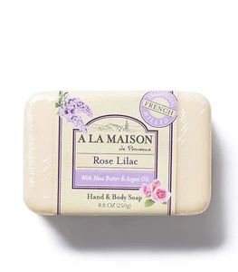A La Maison Rose Lilac Moisturizing Bar Soap with Shea & Argan Oil 8.8 oz 2 Pack - Picture 1 of 3