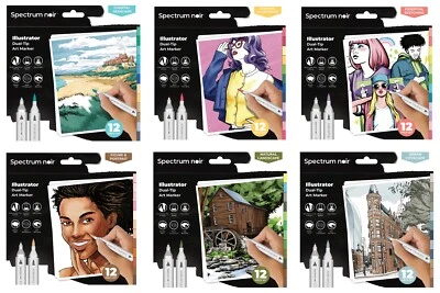 Spectrum Noir - Illustrator - 12 Pen Pack - New Packaging - Crafter's Companion - Image 1 of 4