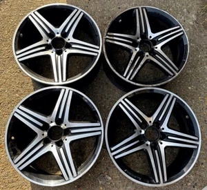 MERCEDES A250 CLA250 4X 18" GENUINE AMG BLACK POLISHED USED ALLOY WHEELS S606U4 - Picture 1 of 1