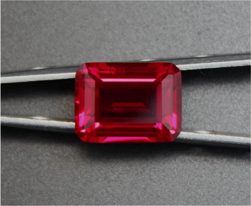 Top Lab-Created Emerald Cut Pigeon Blood Red Ruby AAAA+ Loose Gemstone 5X7mm - Imagem 1 de 1