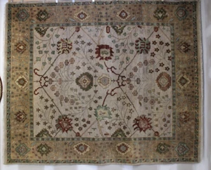 8'2" x 9'10" ft. Antique Oushak Vegetable Dye Hand Knotted Wool Oriental Rug - Picture 1 of 8
