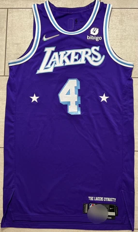 Nike NBA Los Angeles Lakers Rajon Rondo Game Worn City Edition Jersey Size 48+6 Cover