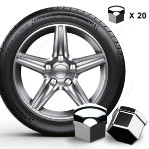 20Pcs silver 21mm Car Wheel Lug Nut Dust Cover Tyre Bolt Hub Screw Cap Protector - Picture 1 of 10