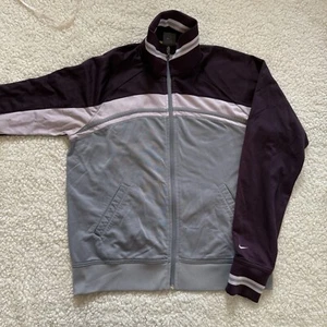 Nike Full Zip Jacket Girls Large 12-14 Track Suit Top Purple Gray Lightweight - Picture 1 of 6