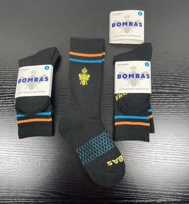 Bombas Women's Black Stripe honeycomb Calf Socks Size Small Sock Tech - LOT OF 3 - Image 1 of 4