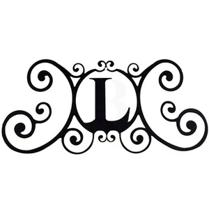 24 Inch House Plaque Letter - Wrought Iron Metal Scrolled Monogram Initial Le... - Picture 1 of 7