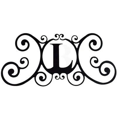 24 Inch House Plaque Letter - Wrought Iron Metal Scrolled Monogram Initial Le... - Image 1 of 4