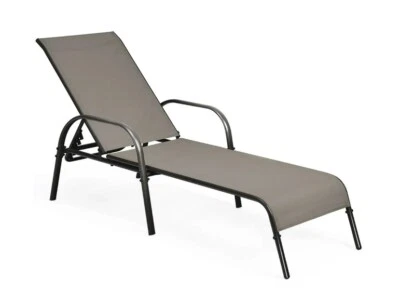 Lounge Chaise Patio Chair Outdoor Pool Adjustable Beach Sun Recliner Lounger New