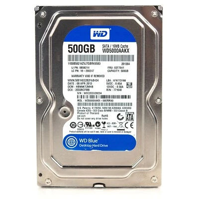 Western Digital BLUE WD5000AAKX 500GB 7200RPM 6Gb/s 3.5" SATA 16MB Hard Drive - Image 1 of 4