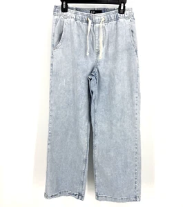 Gap High Rise Wide Leg Drawstring Jeans Small Cotton Light Wash - Bild 1 von 10