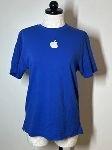 Vintage Authentic Apple Store Employee Unisex M T Shirt Blue Embroidered Graphic - Picture 1 of 5