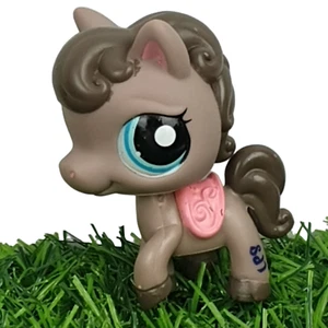 LPS Littlest Pet Shop #1776 Mocha Horse 2007 Gen 3 Blue Eyes Pink Saddle Vgood - Picture 1 of 9