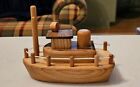 Vintage Handmade Wooden Tug Boat Model/Toy/ Display 5.5"x4"x3"