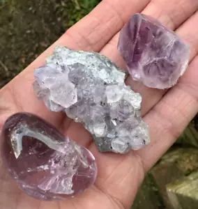 3 x LARGE AMETHYST CRYSTAL 1 x POINTS CLUSTER 1 x DRUZY 1 x HUGE POLISHED STONE - Picture 1 of 9