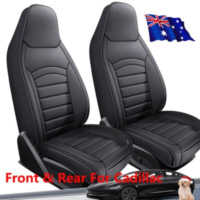 PU Leather Car Seat Covers Breathable 2pc Cushion for Cadillac STS SRX Protected - image 1 of 4