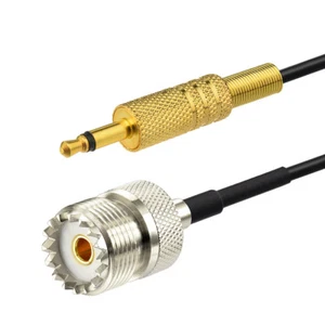 UHF SO239 female to 3.5mm 1/8" plug CCTV Camera Monitor antenna Cable 1M RG174 - Zdjęcie 1 z 2