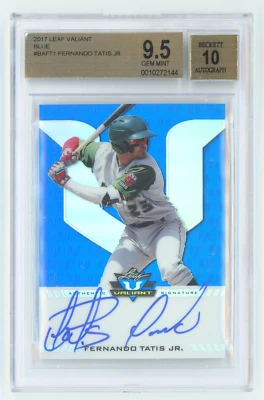 2017 Leaf Valiant Blue /35 Auto Fernando Tatis Jr. BGS 9.5 w 10 - Image 1 of 2