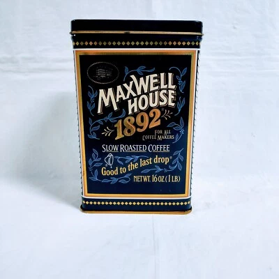 1992 Maxwell House 1892 For All Coffee Makers Slow Roasted Coffee Decorative Tin - Image 1 of 4