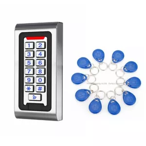 Impermeable Tarjeta RFID Puerta Control de Acceso Teclado Puerta Control de Entrada + 10 Tarjetas de Identificación - Imagen 1 de 8