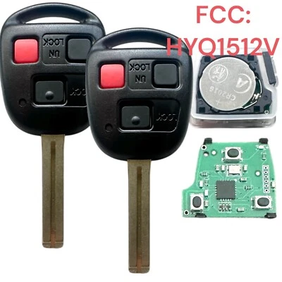 2X For 2003-08 for Lexus GX470 LX470 Remote Key Fob HYQ1512V 89070-60801 4D68 - Image 1 of 4