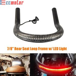 7/8" Rear Seat Loop Hoop Frame w/ LED Light for Suzuki GS550 GS650 GS750 GS850