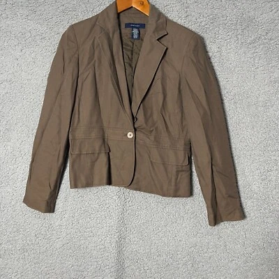 Blazer forrado de un botón Jones Wear para mujer chaqueta muesca solapa bolsillos talla 12 Foto 1 de 4