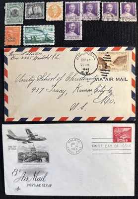 1916-1978 Canal Zone 12 Postage & Back Of Book Stamps Unused & Used - Image 1 of 2