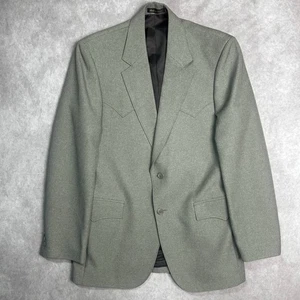 Circle S Men's Western Yoke Blazer 38R Gray Sports Coat Jacket Rockabilly Rodeo - Picture 1 of 5
