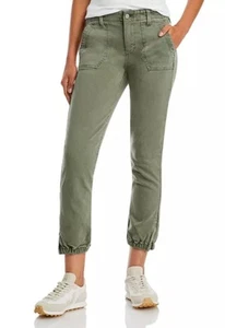 NWT Paige Mayslie Cropped Jogger Zip Ankle Pants 29 Vintage Green $209 - Picture 1 of 6