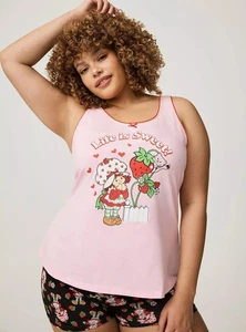 Torrid Strawberry Shortcake Tank Sleep Pink Neu mit Etikett Neu 2X - Bild 1 von 11