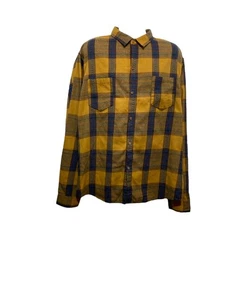 Camisa SSLR Para Hombres 2XL Amarillo Azul Franela a Cuadros Abotonada Manga Larga Informal - Imagen 1 de 7