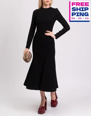 PVP €1599 VALENTINO Vestido Midi Acampanado IT40 US4 UK8 S Mezcla de Lana Hecho en Italia Foto 1 de 4