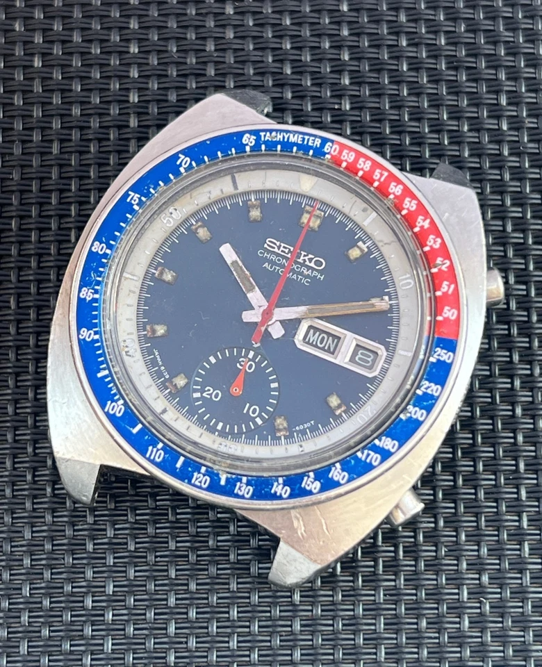 SEIKO 6139-6002 Automatic Chronograph Watch Vintage Men's POGUE Black Dial - Image 1 of 4