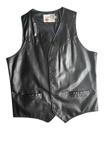 vintage sears the leather shop jacket Biker Vest - Picture 1 of 10