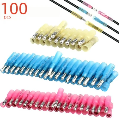100X Heat Shrink Bullet Wire Connectors 22-10WAG Male&Female Terminals Crimp - Image 1 of 2