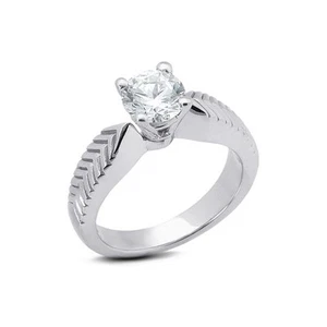 0.52ct I VS2 Round Natural Diamond Platinum Vintage Solitaire Engagement Ring - Picture 1 of 7
