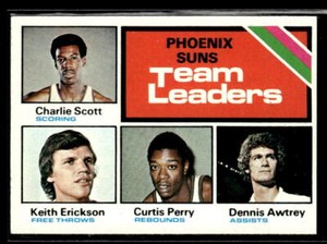 1975 Topps #130 Phoenix Suns Team Leaders Scott / Erickson / Perry / Awtrey VG