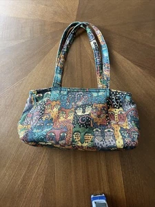 Vintage cat purse Laurel Burch VTG shoulder bag Tapestry - Picture 1 of 8