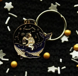 ASTRONAUT WHALE LANTERN KEYCHAIN Car Keys Space Galaxy Trippy Cool Aesthetic - Picture 1 of 3
