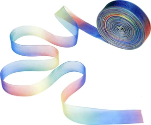 Organza Bänder 50 Yard Schimmer Sheer Organza Regenbogen Gradient Farben Band fü - Bild 1 von 7
