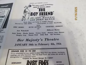 THE BOY FRIEND, 1956, MAJESTY THEATRE, MONTREAL , JO ANN BAYLESS, J. HEWER - Picture 1 of 9
