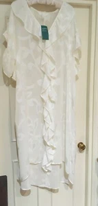 Ladies H&M new white semi see-thru long GOWN size M/L versatile bed & beach hols - Picture 1 of 2