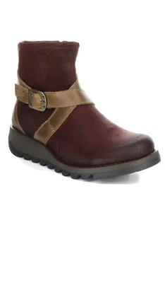 Botín Fly London Rojo y Camel Sake Gamuza Mujer EU 36 Foto 1 de 4