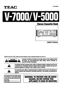 Bedienungsanleitung-Operating Instructions für Teac V-7000,V-5000 - Bild 1 von 1