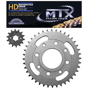 Honda CB100 chain & sprocket kit (1971-1972 US model) h/duty MTX GOLD chain - Picture 1 of 1